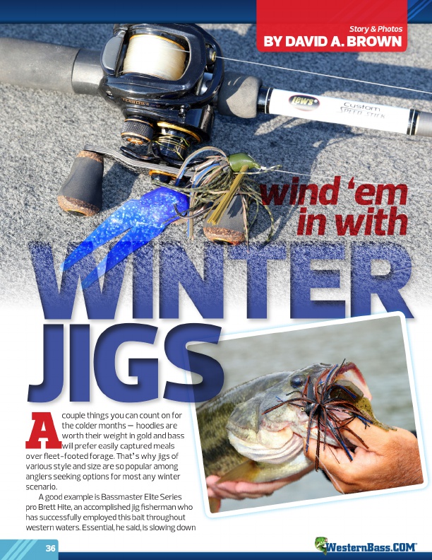 Winter jig and trailer used to catch bass